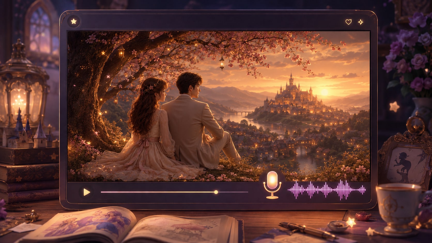 AI romance story video maker online