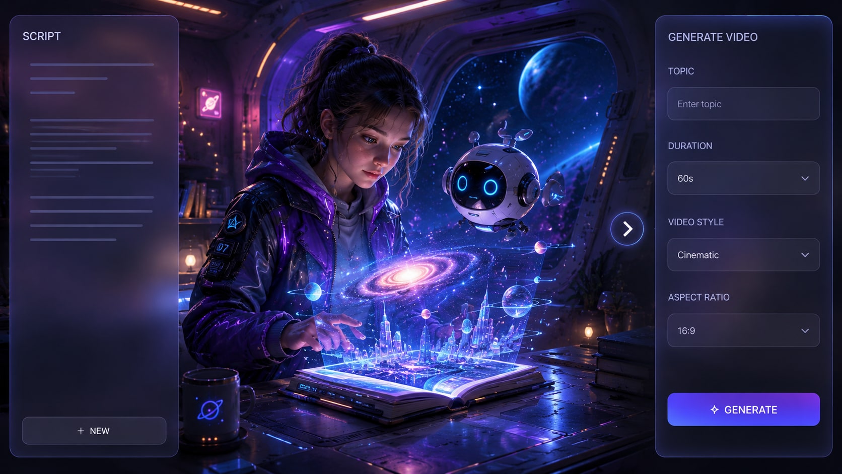 AI Sci-Fi Story Video Generator online