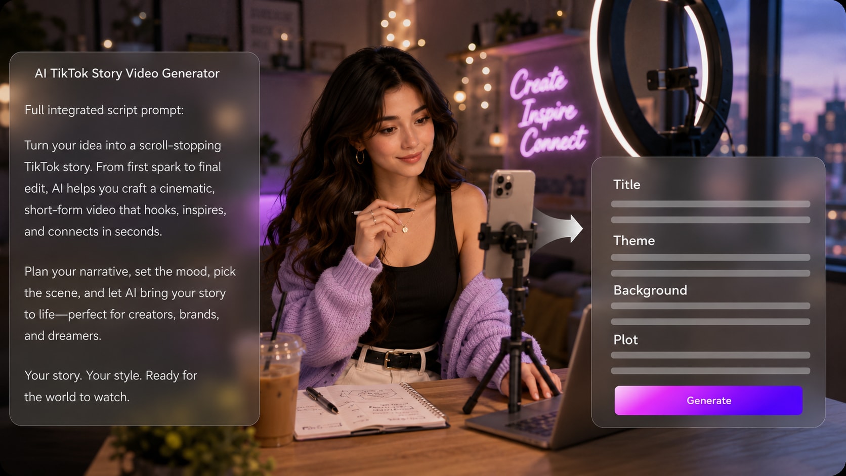 AI TikTok script to video maker