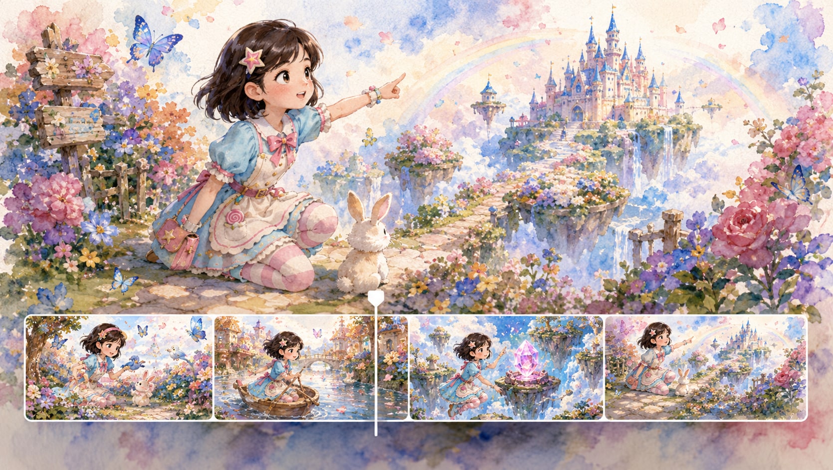 AI watercolor story video Generator