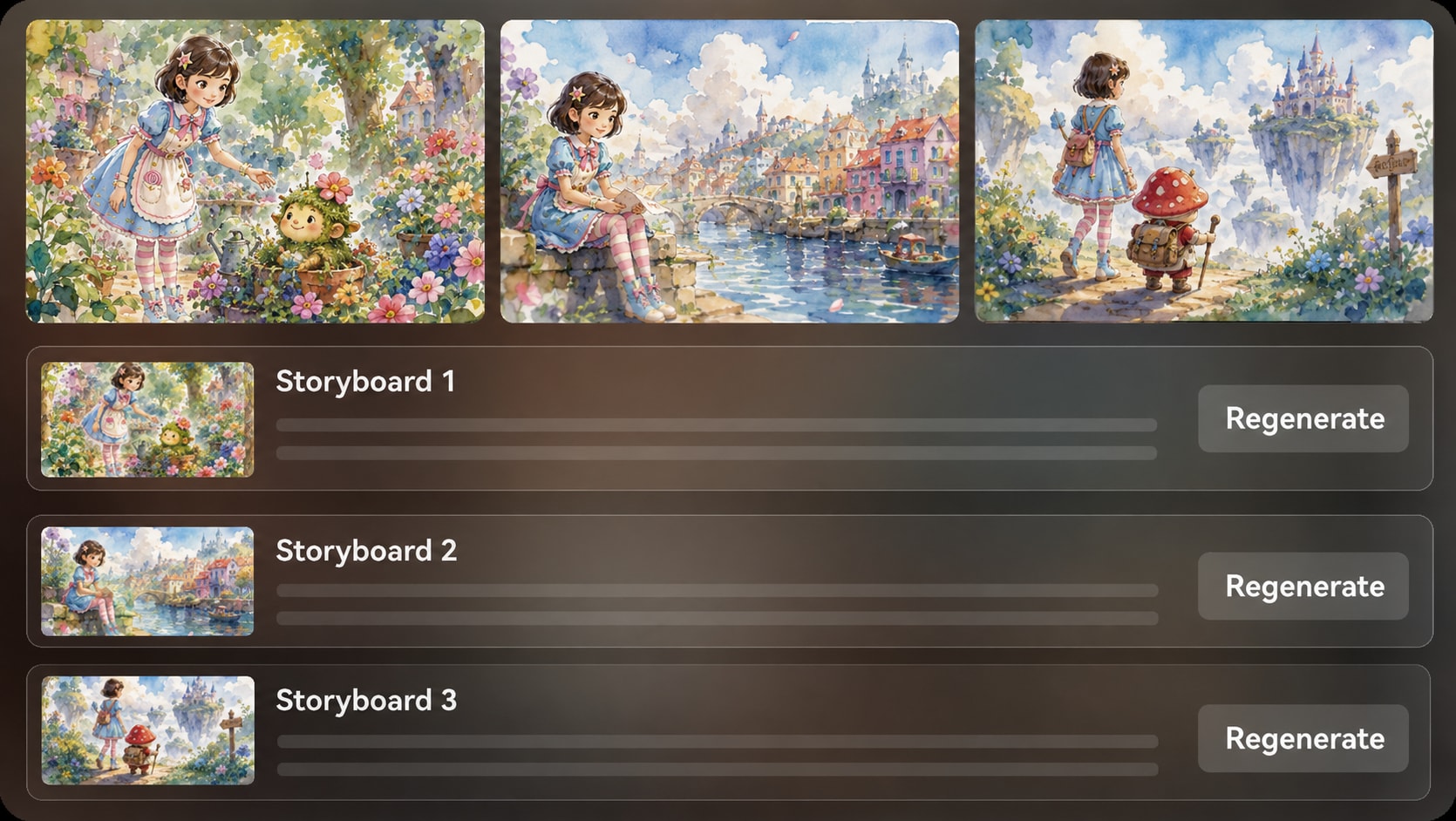 ai consistent watercolor style characters