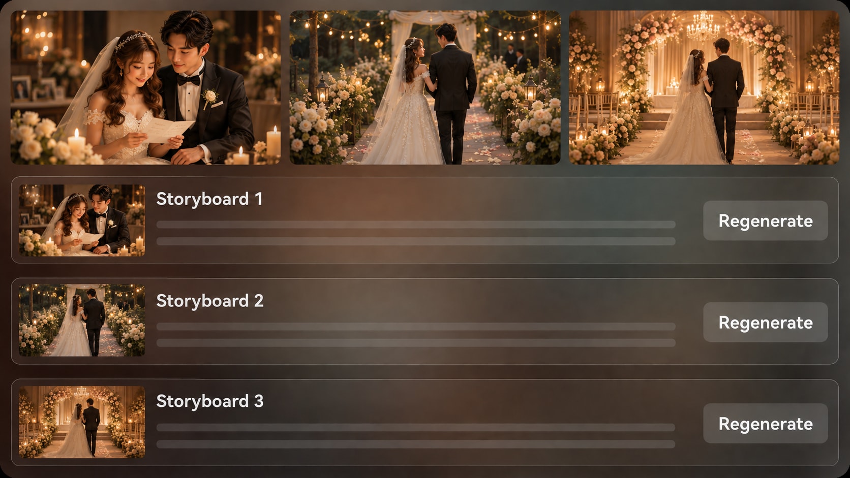 AI Wedding Story Video shot maker