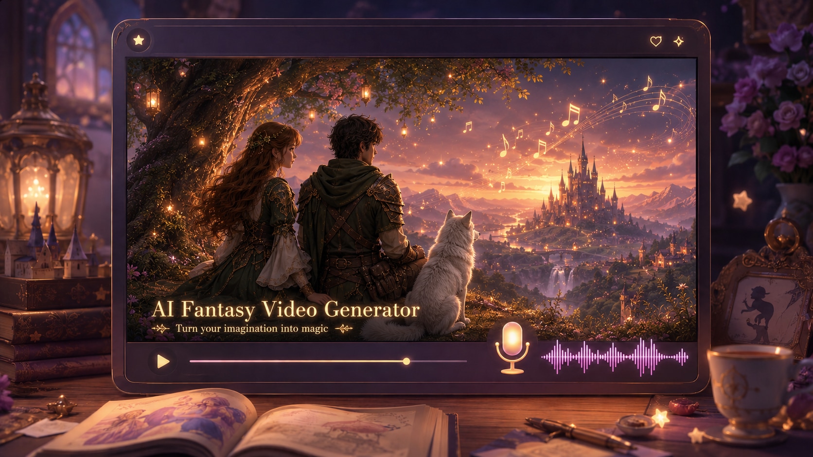AI fantasy story video maker online
