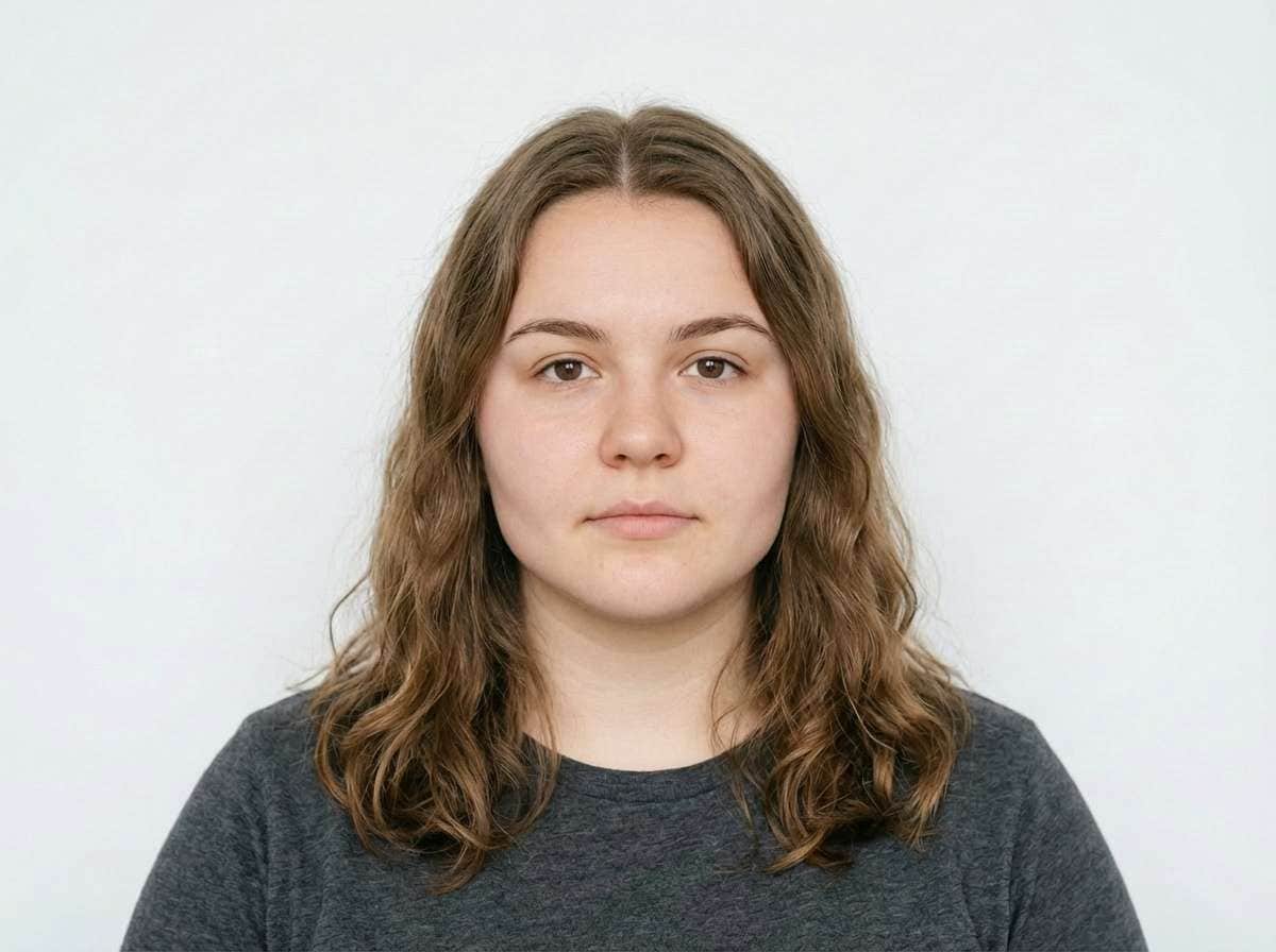 after - same woman portrait with AI-slimmed face, subtle cheek contouring, natural facial proportions preserved