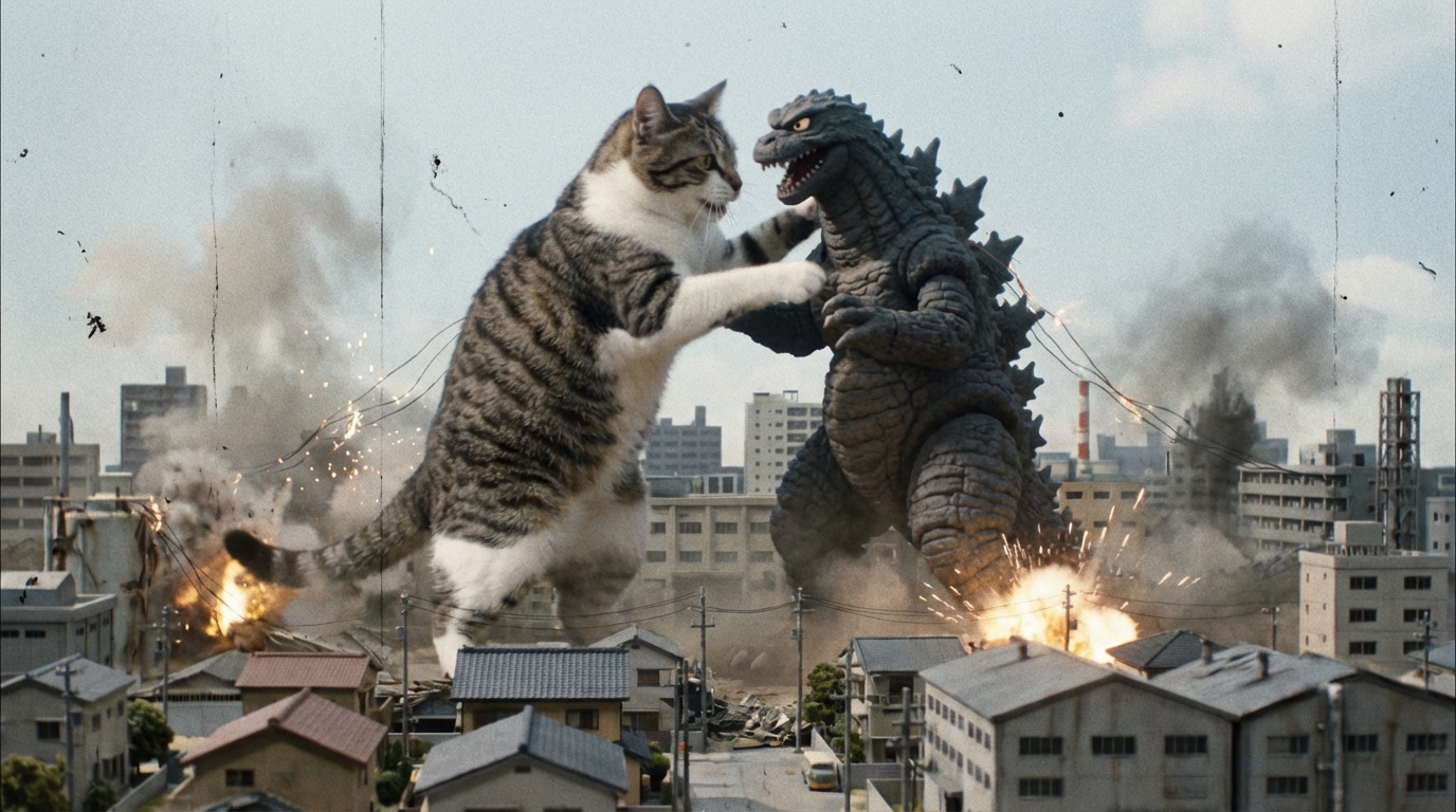 cat vs monster original image