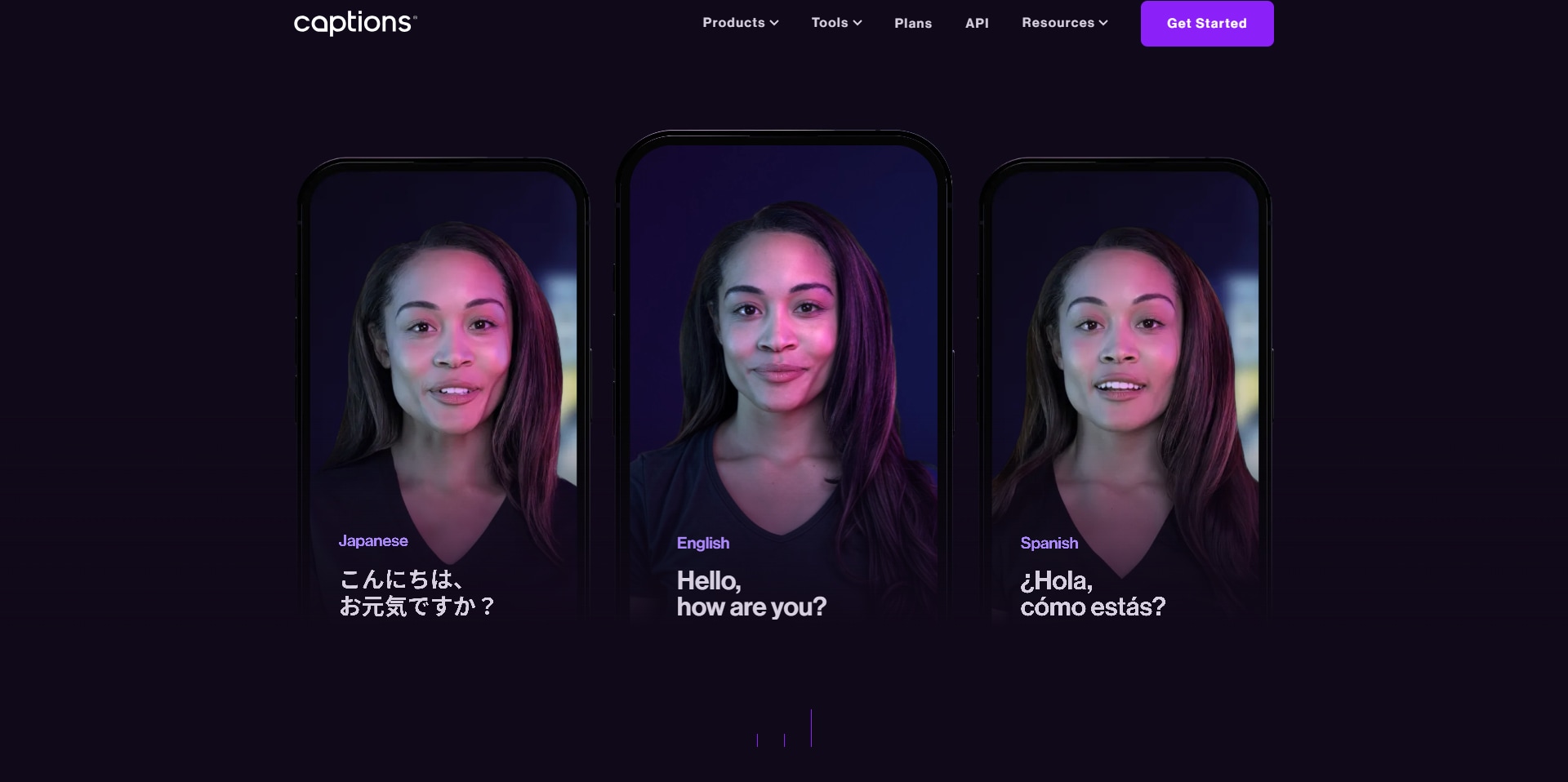 captions ai homepage