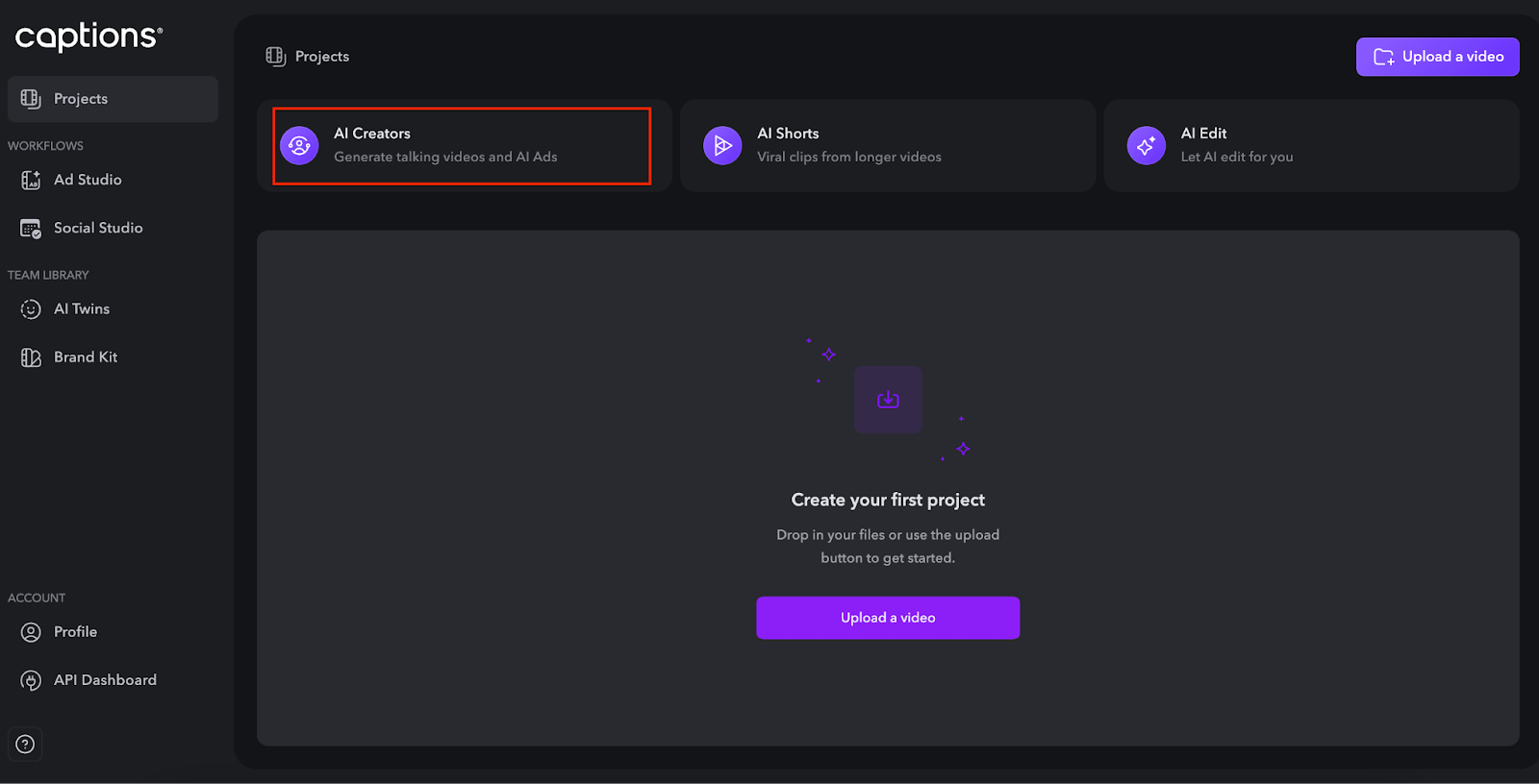captions ai log in