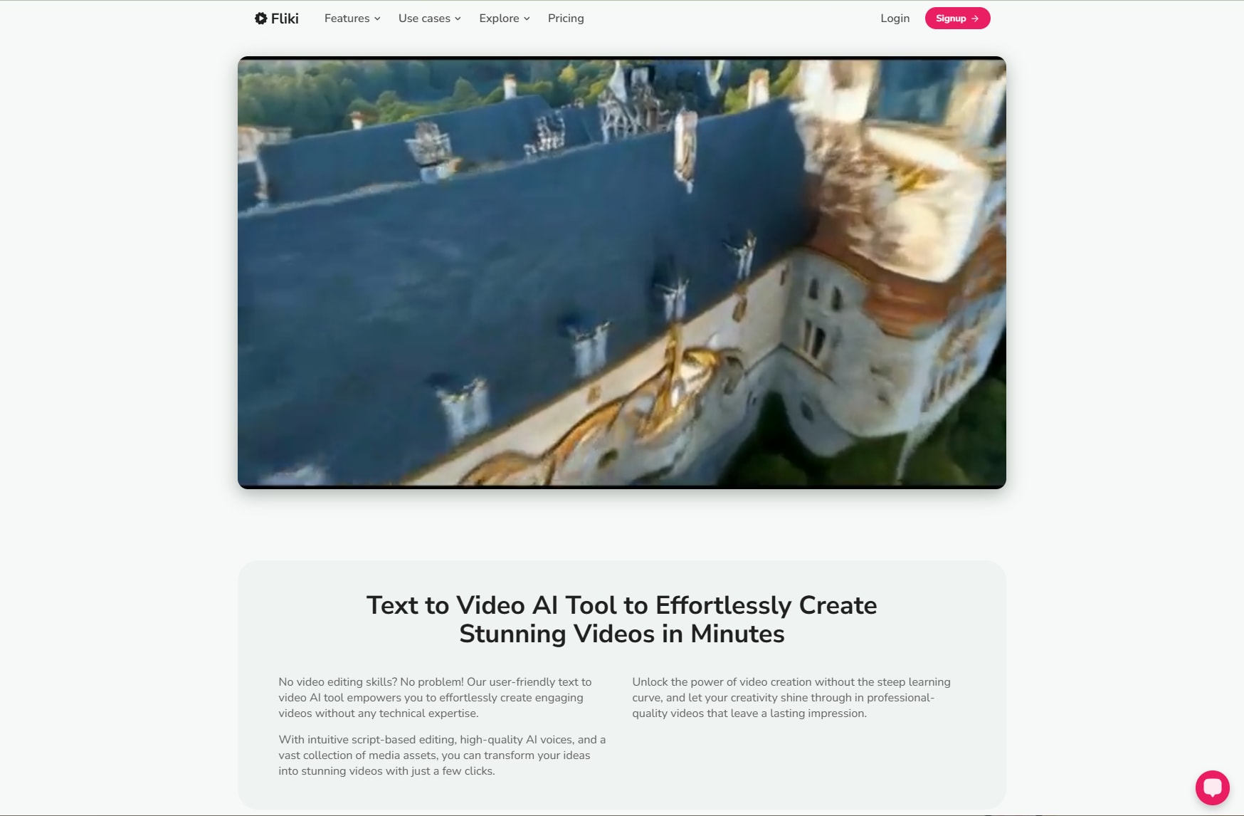 Flicki ai homepage 