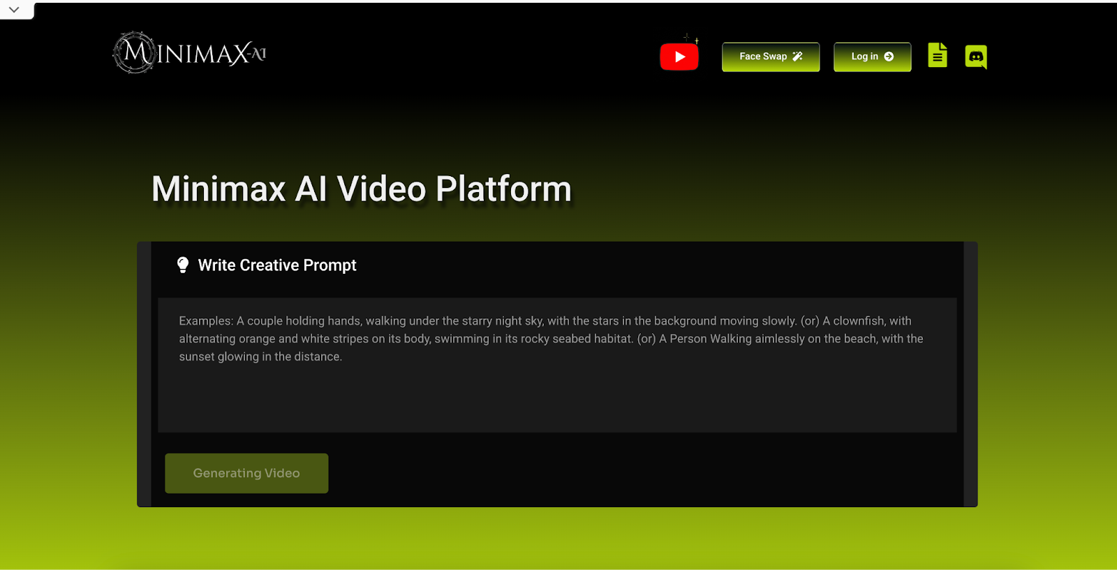 minimax ai homepage 