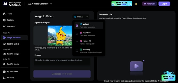 media io ai video generator