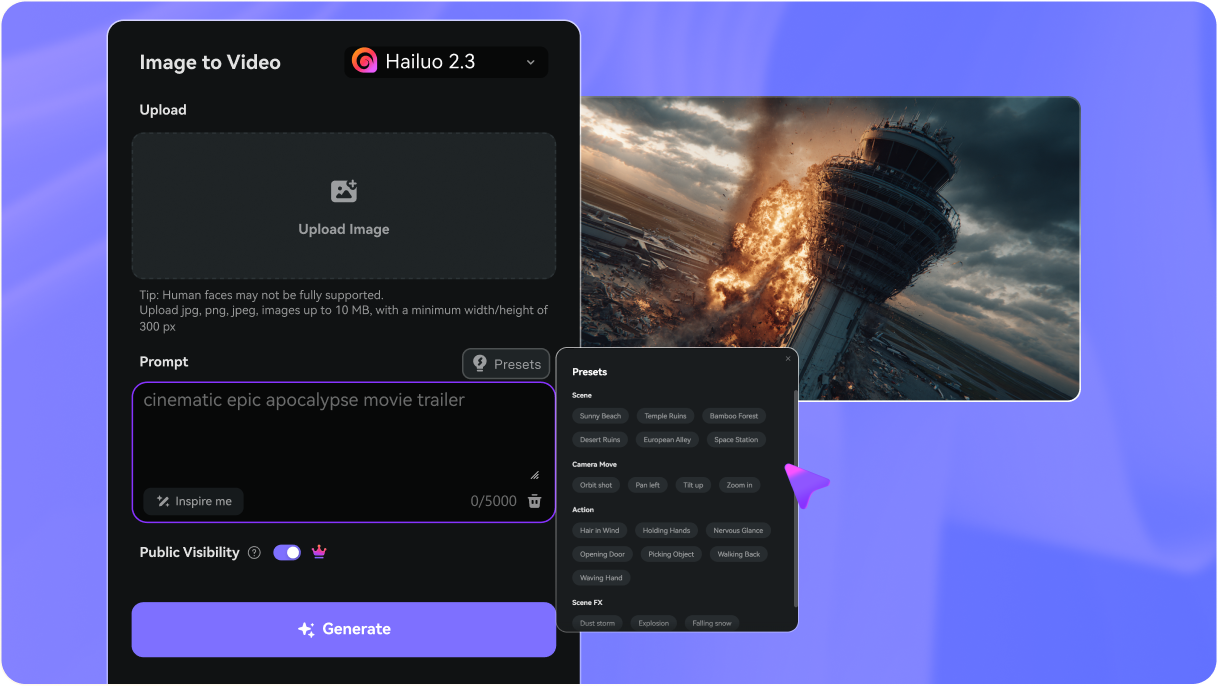 Step 2: Write a Prompt or Upload an Image