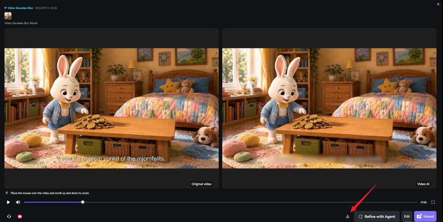 save cropped video from media.io online video cropper